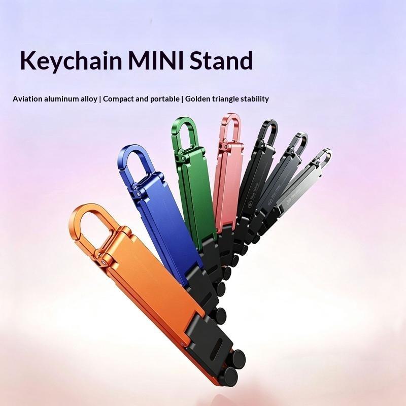 Phone Accessories Keychain - Vouwbare mini-sleutelhanger telefoonstandaard, multi-hoek verstelbaar, handsfree