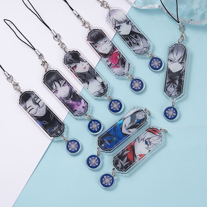 Phone Accessories Keychain - 8pcs Anime Sleutelhanger Genshin Impact Fatui