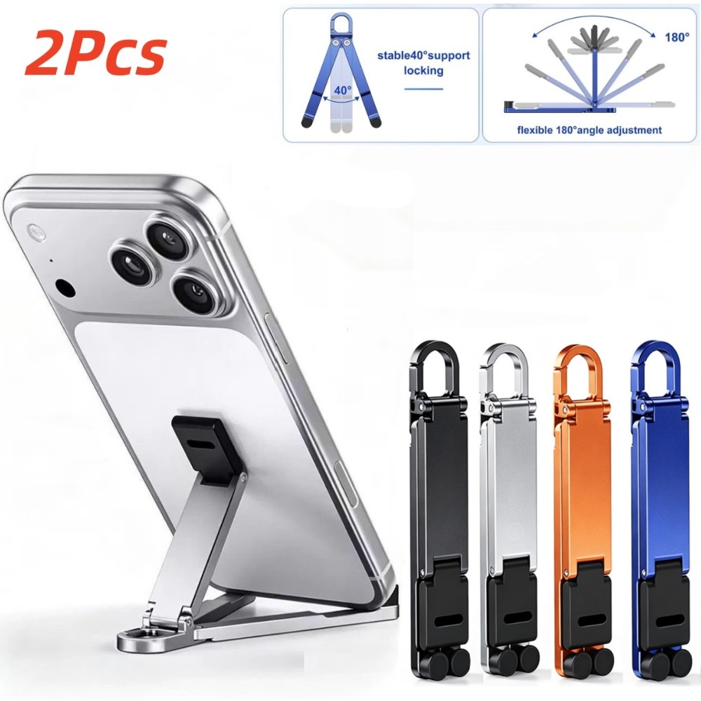 Phone Accessories Keychain - 2 stuks opvouwbare telefoonstandaard met veergesp