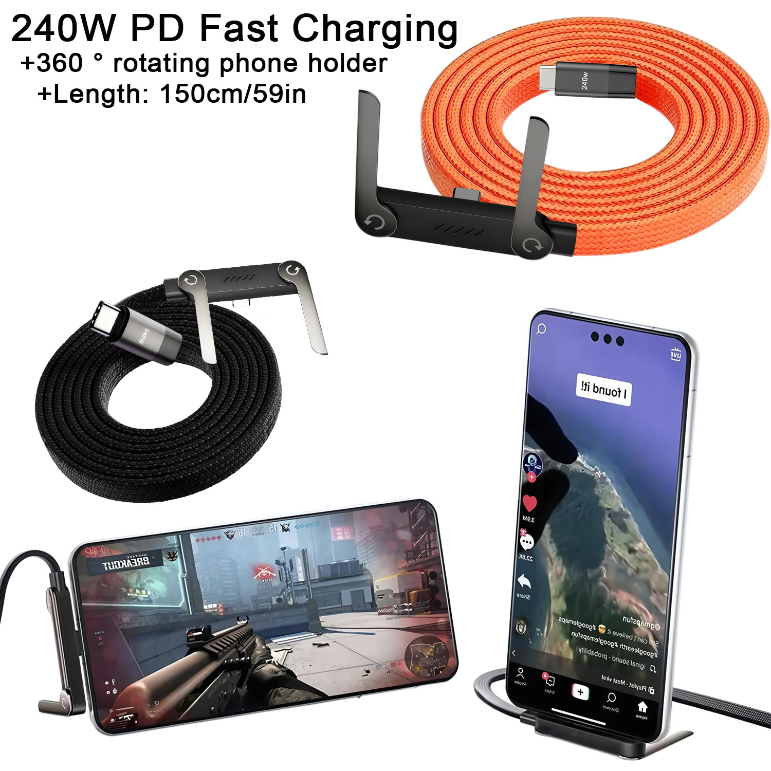 Phone Accessories Wholesale - 240W Supersnel opladen, onzichtbare houder met