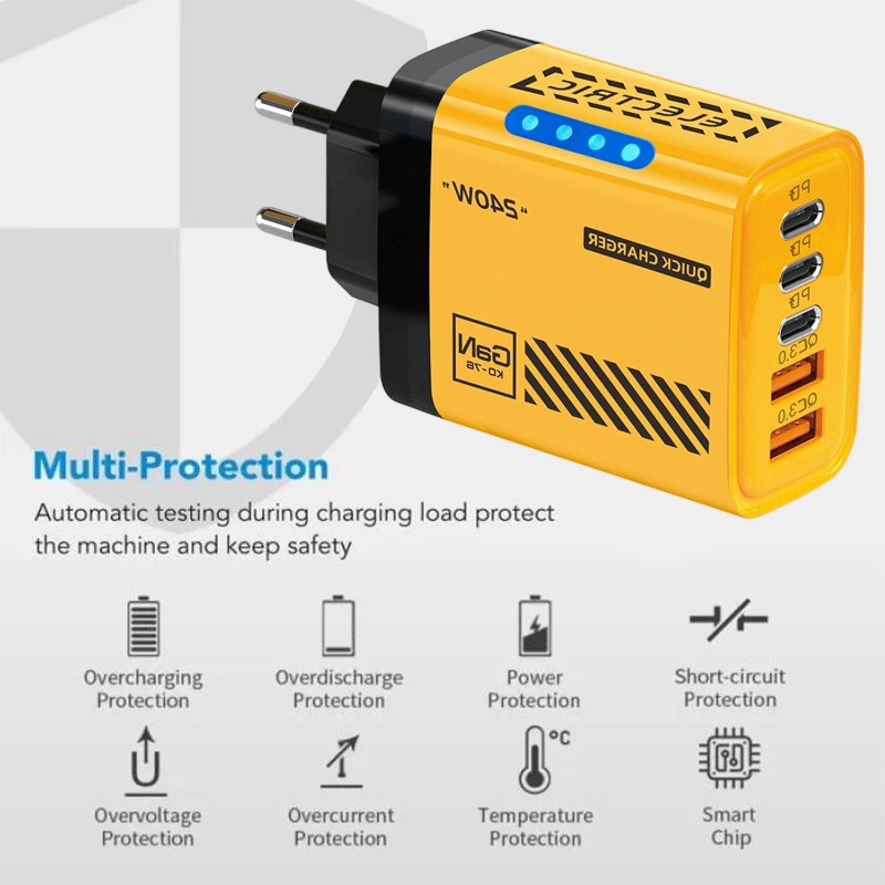 240W QC3.0 PD 5-poorts GaN sne - Phone Accessories Wholesale recensie en prijs