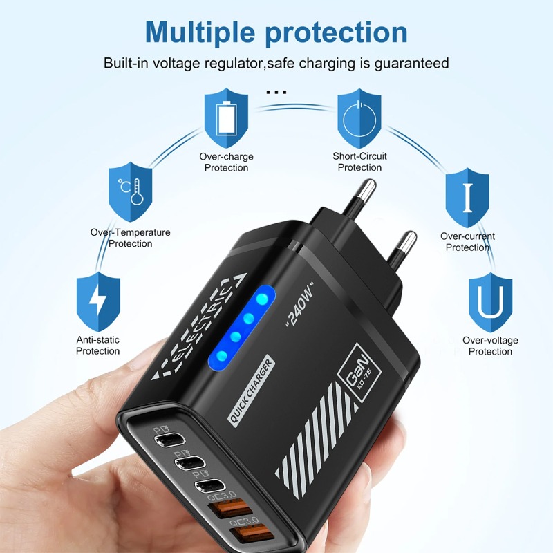 240W QC3.0 PD 5-poorts GaN sne - Phone Accessories Wholesale recensie en prijs
